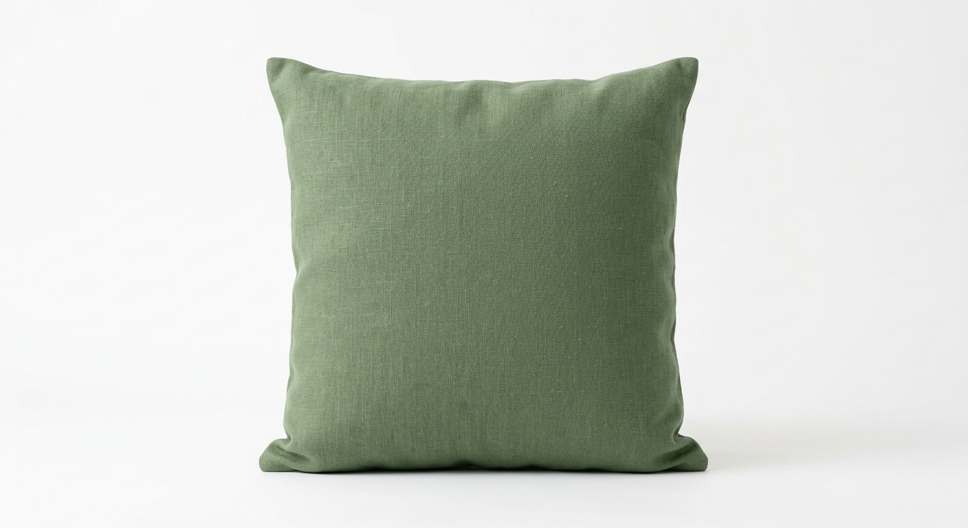 Minimalist throw pillow (Green Fabric)