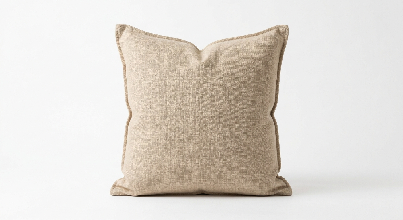 Scandinavian throw pillow (Beige Fabric)