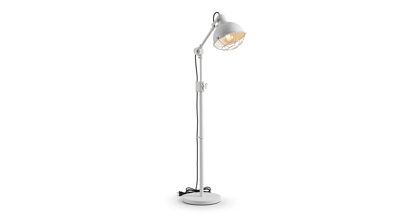 Industrial floor lamp (White Metal)