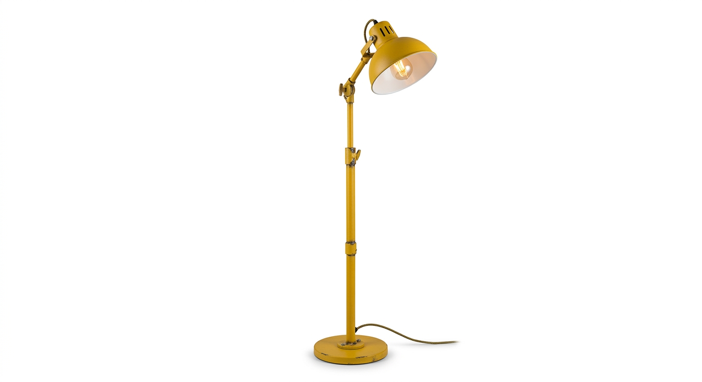 Industrial floor lamp (Yellow Metal)