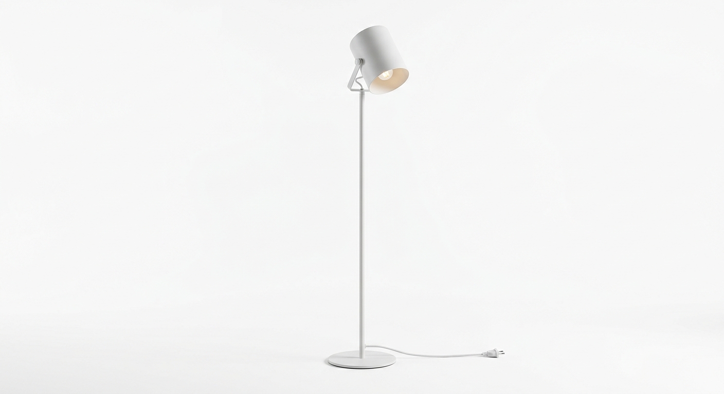 Minimalist floor lamp (White Metal)