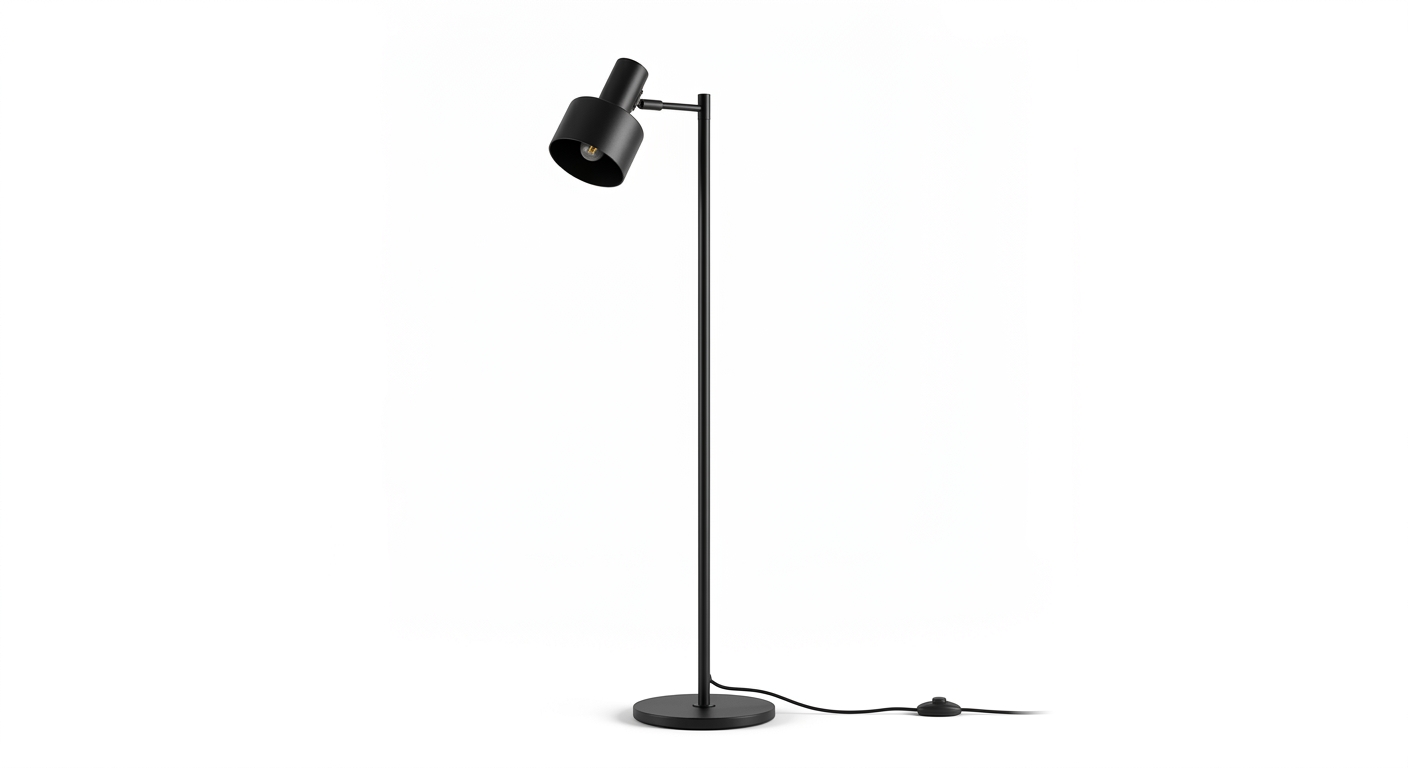 Modern floor lamp (Black Metal)