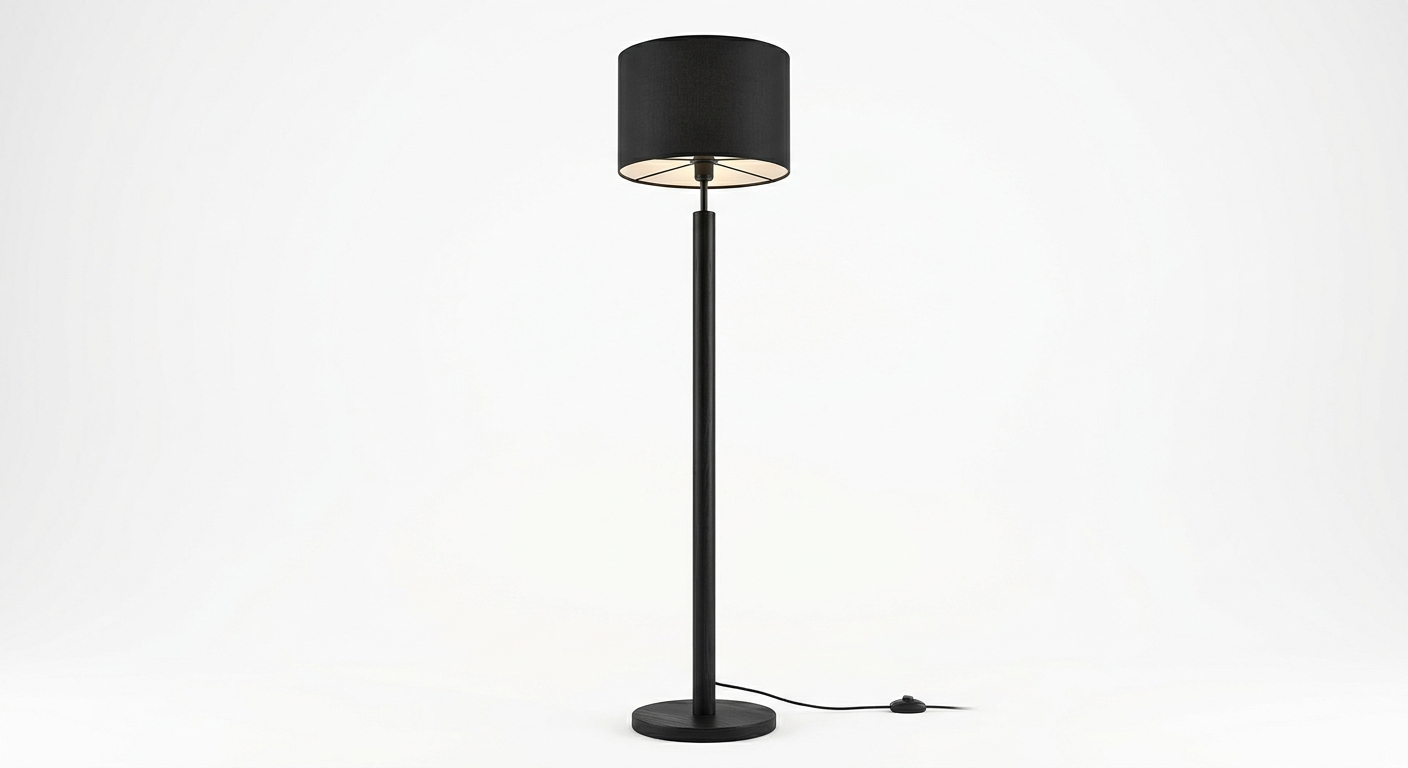 Modern floor lamp (Black Wood)