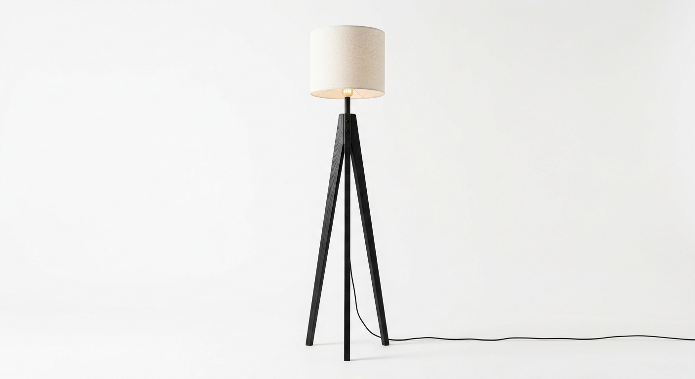 Scandinavian floor lamp (Black Wood)