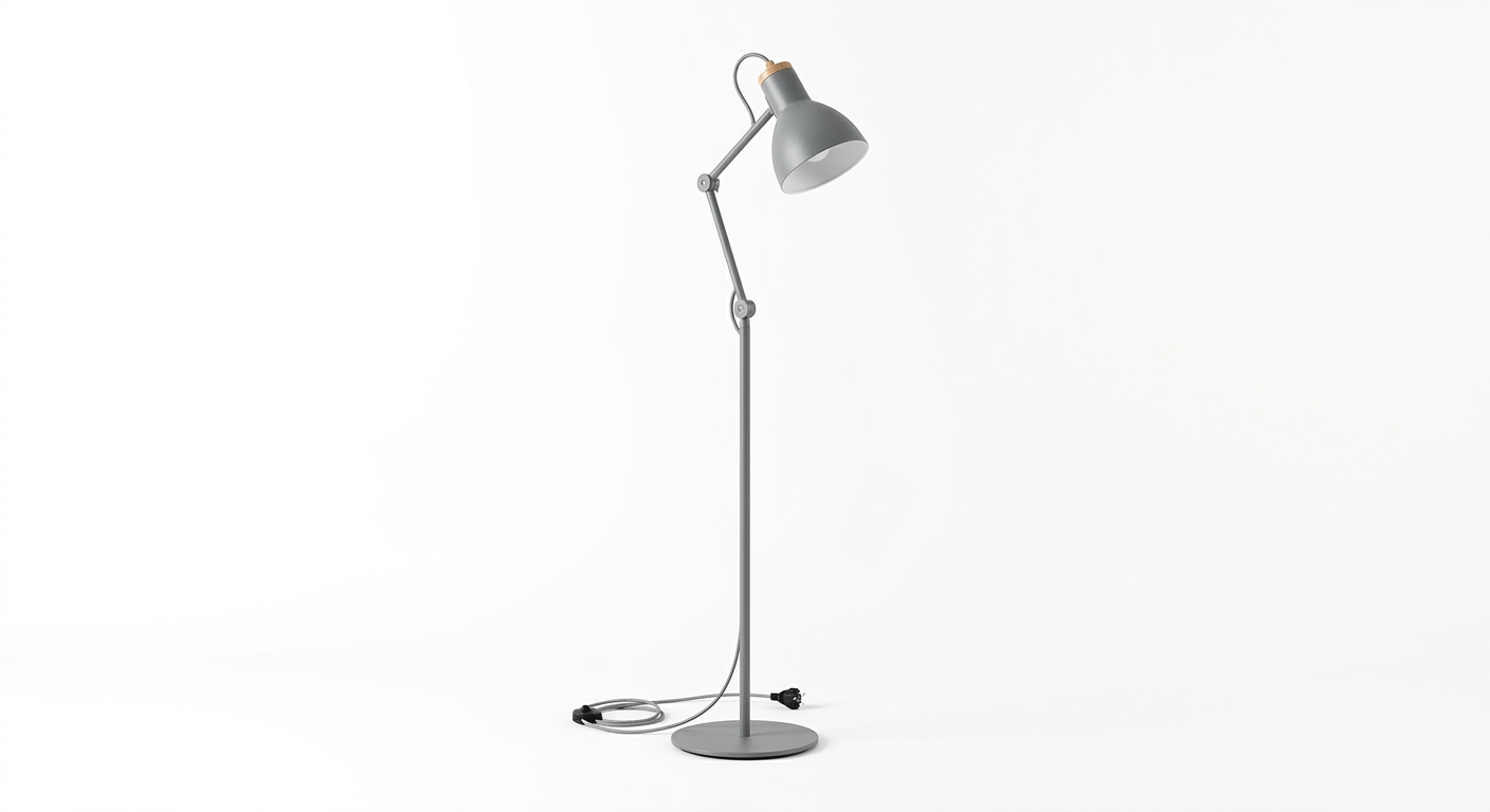 Scandinavian floor lamp (Gray Metal)
