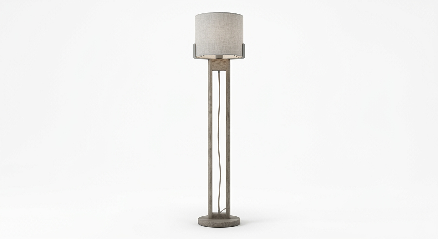 Scandinavian floor lamp (Gray Wood)