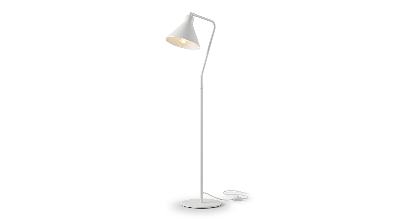 Scandinavian floor lamp (White Metal)