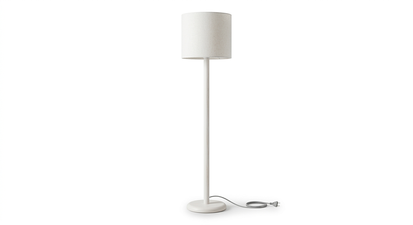 Scandinavian floor lamp (White Wood)