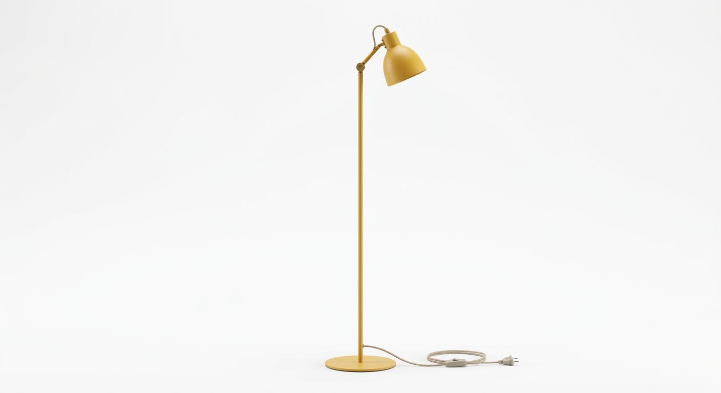 Scandinavian floor lamp (Yellow Metal)