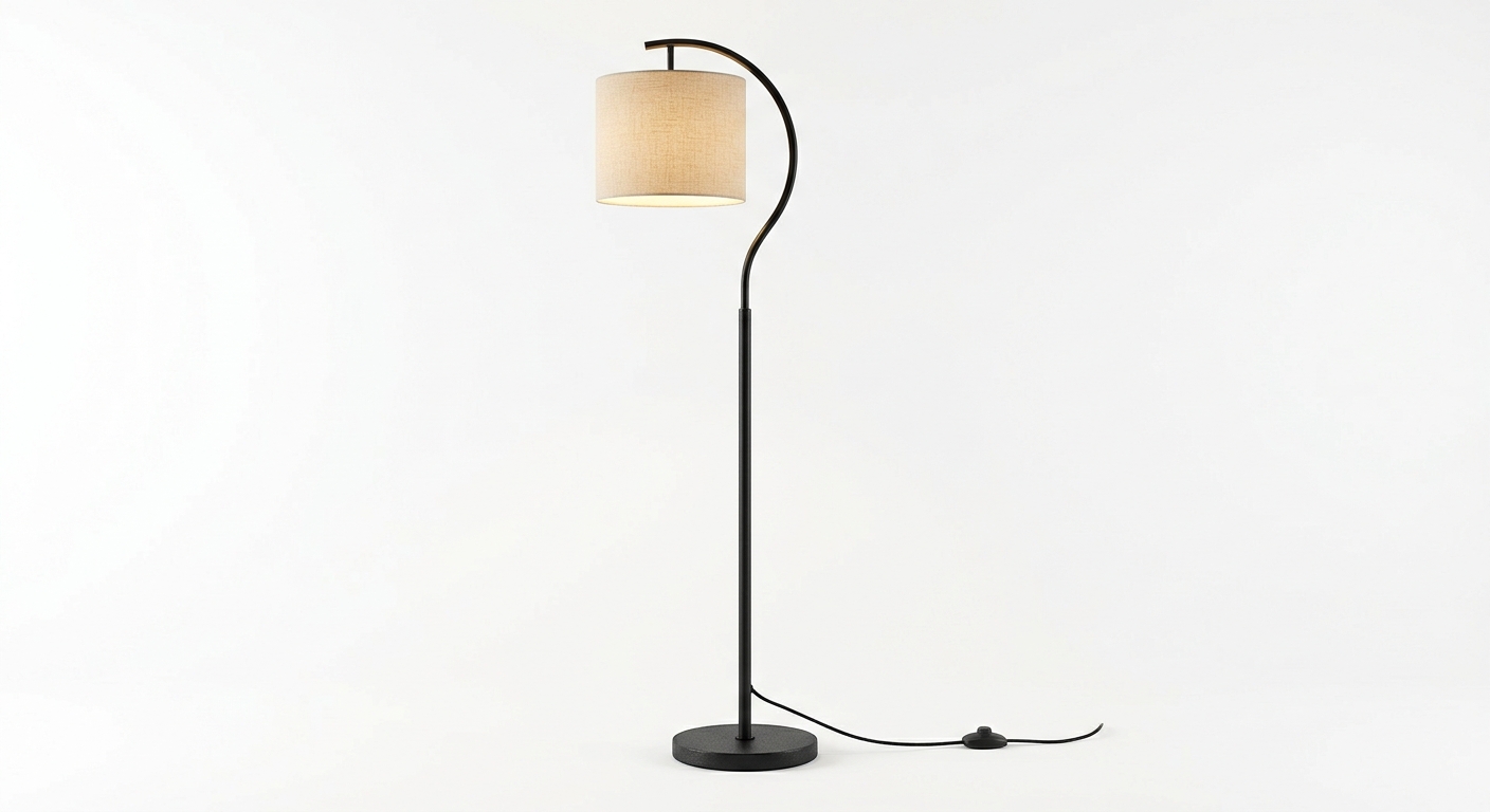 Warm floor lamp (Black Metal)