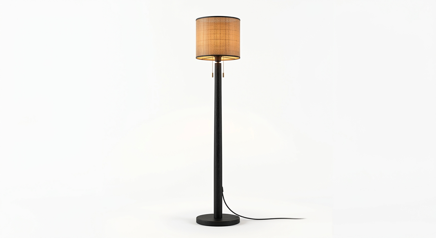 Warm floor lamp (Black Wood)