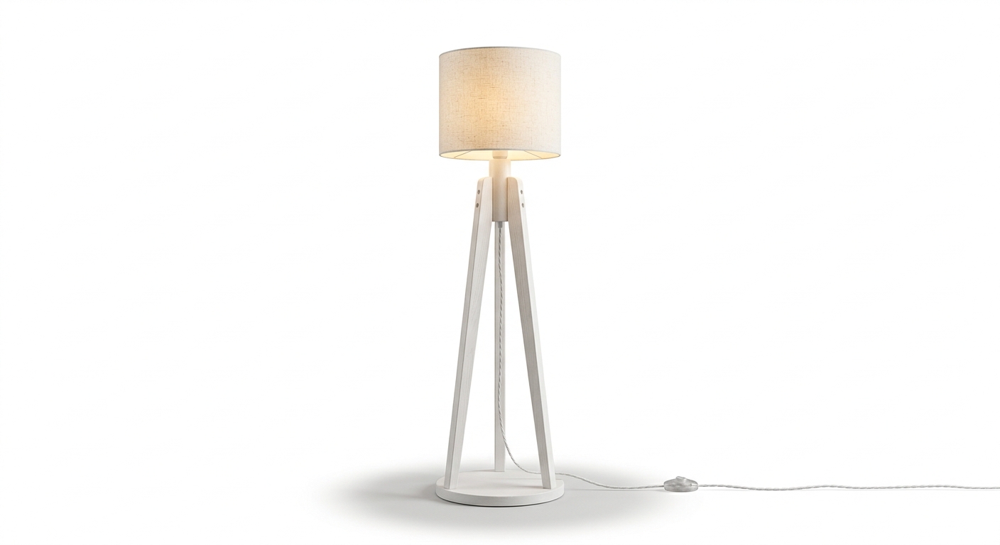 Warm floor lamp (White Wood)