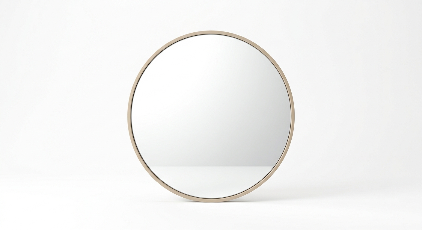 Minimalist round mirror (Beige Metal)