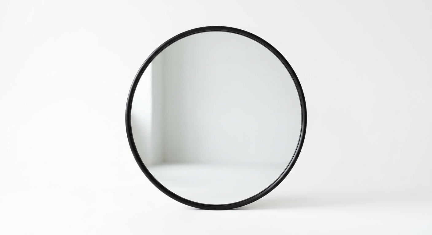 Minimalist round mirror (Black Metal)