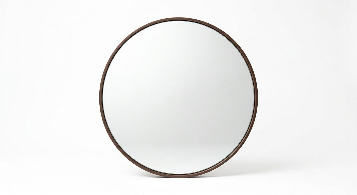 Minimalist round mirror (Brown Metal)