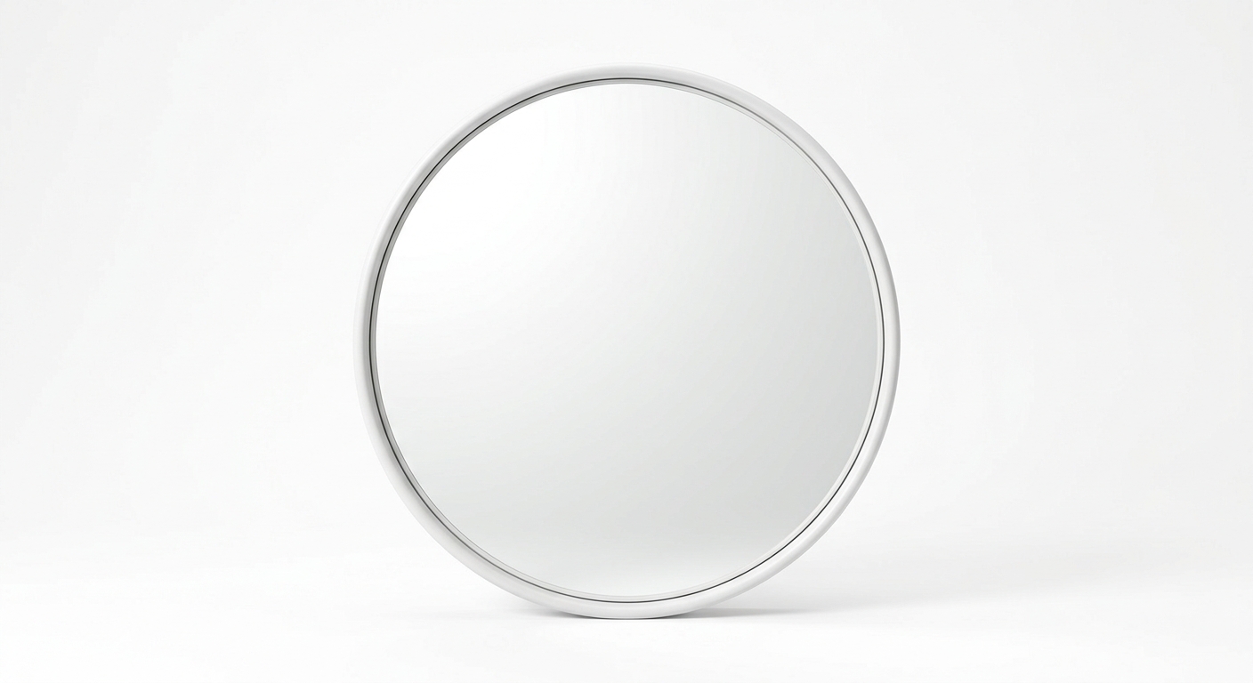 Minimalist round mirror (White Metal)