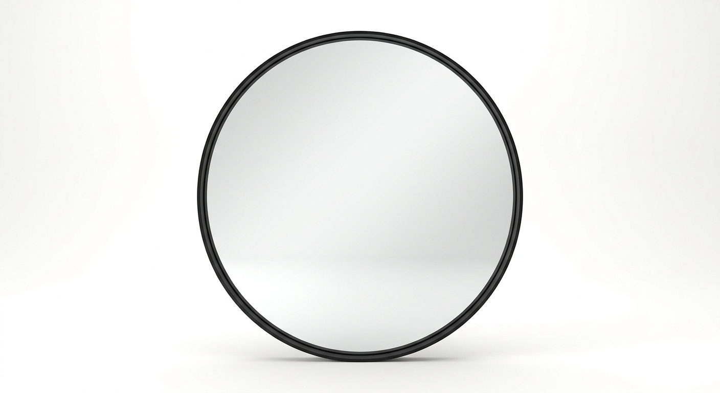 Modern round mirror (Black Metal)