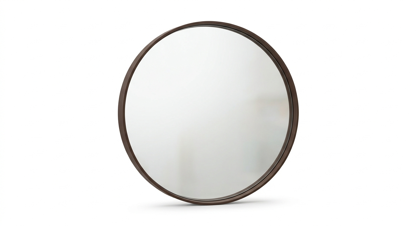 Modern round mirror (Brown Metal)