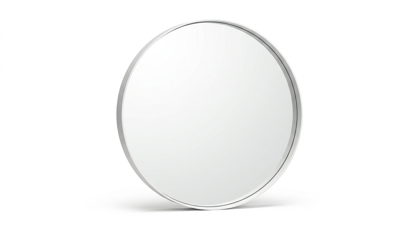 Modern round mirror (White Metal)