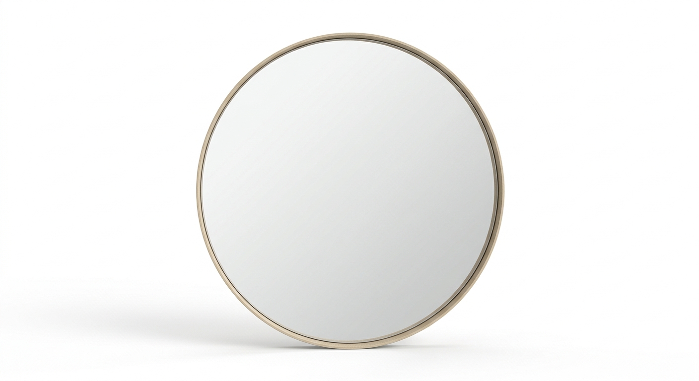 Scandinavian round mirror (Beige Metal)