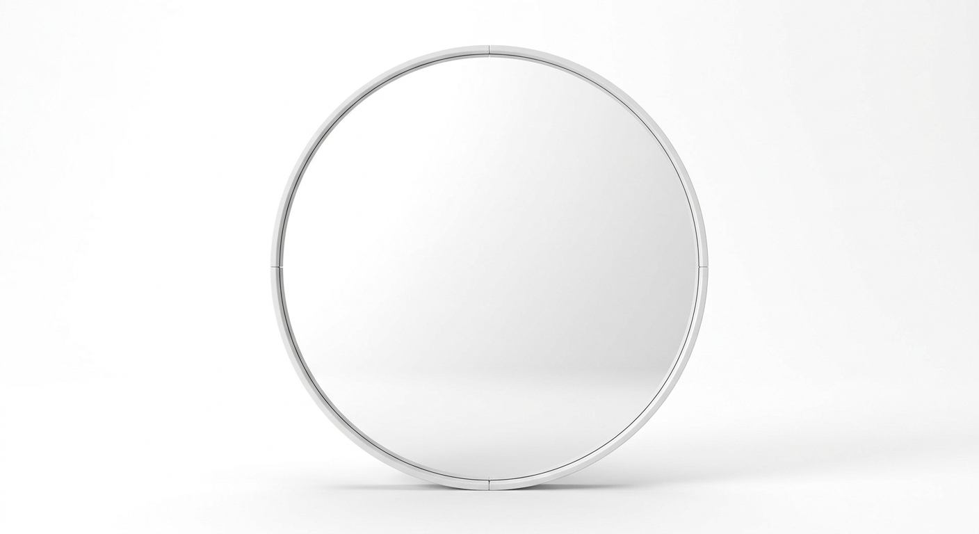 Scandinavian round mirror (White Metal)