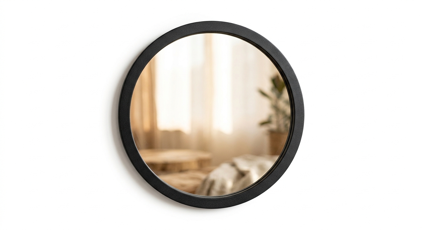 Warm round mirror (Black Metal)