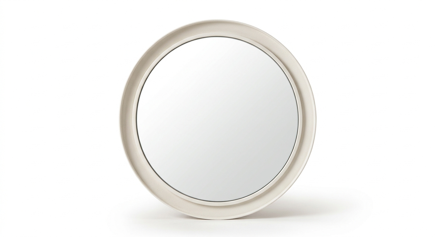 Warm round mirror (White Metal)