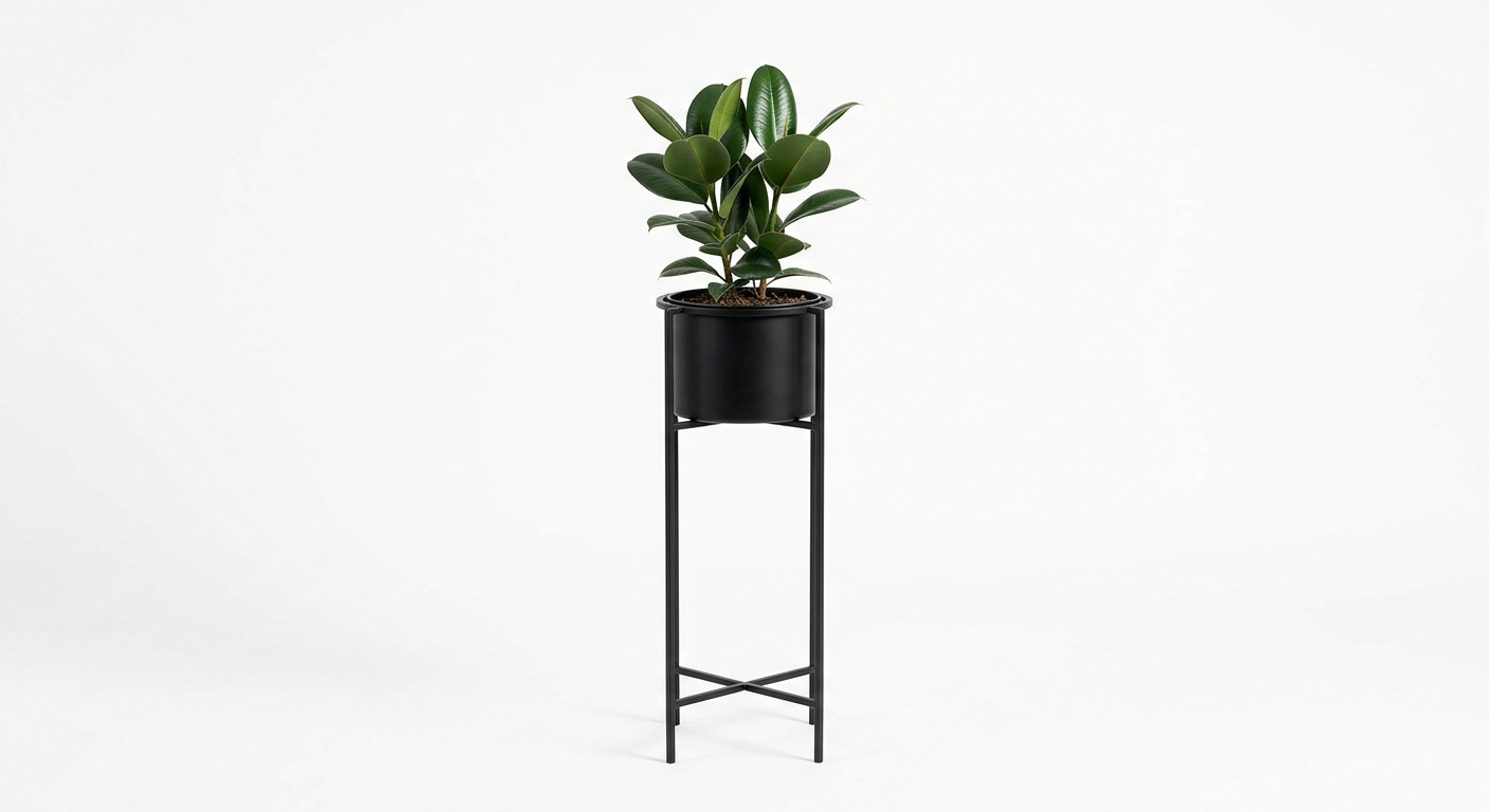 Minimalist floor plant (Black Metal)