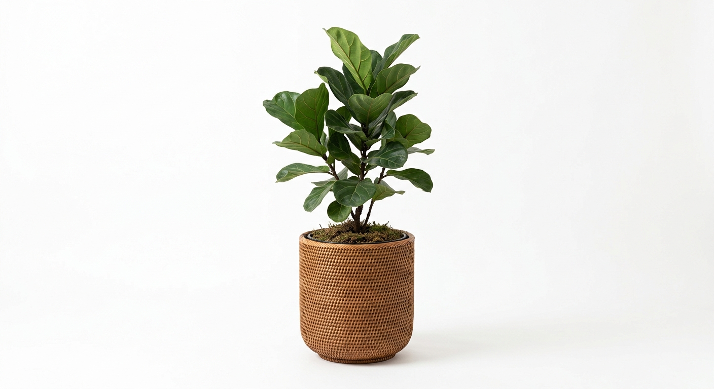 Minimalist floor plant (Brown Rattan)