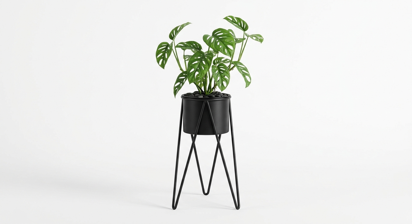 Modern floor plant (Black Metal)