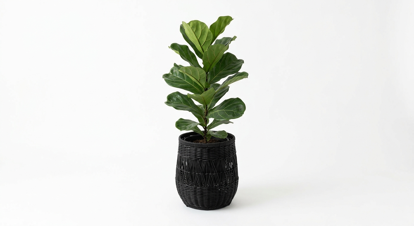 Modern floor plant (Black Rattan)