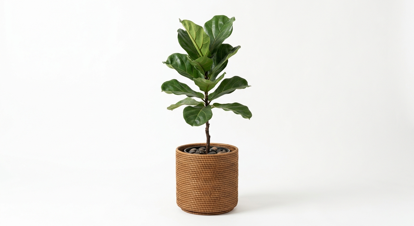 Modern floor plant (Brown Rattan)