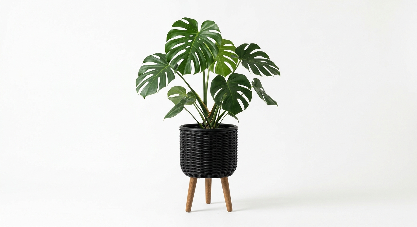 Scandinavian floor plant (Black Rattan)