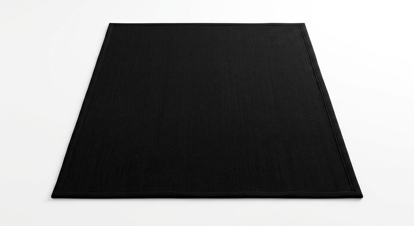 Minimalist area rug (Black Fabric)