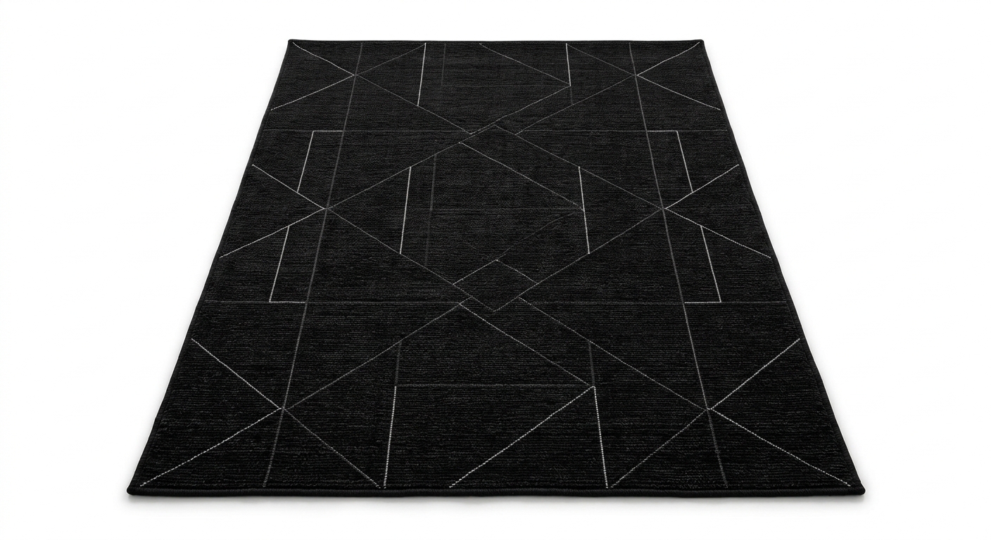 Modern area rug (Black Fabric)