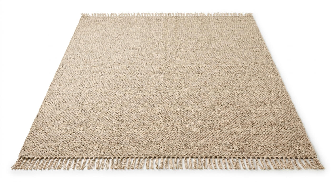 Scandinavian area rug (Beige Fabric)