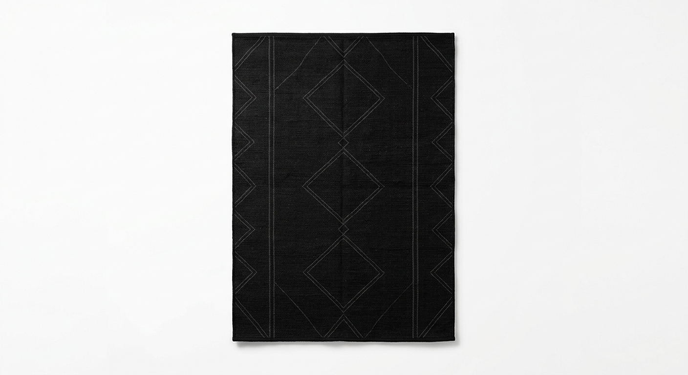 Scandinavian area rug (Black Fabric)