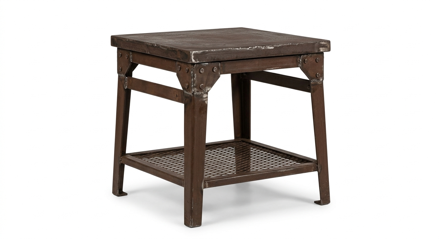Industrial side table (Brown Metal)
