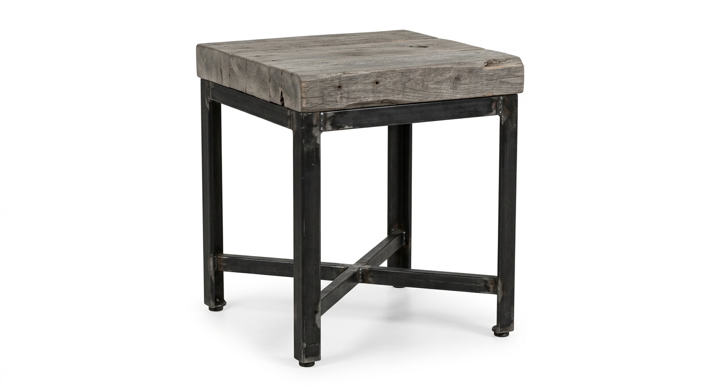 Industrial side table (Gray Wood)