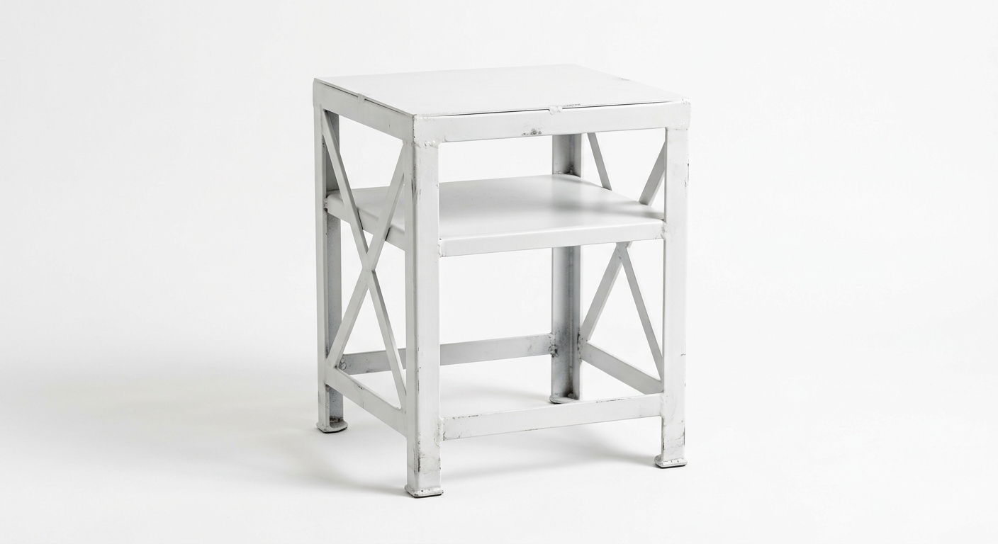 Industrial side table (White Metal)