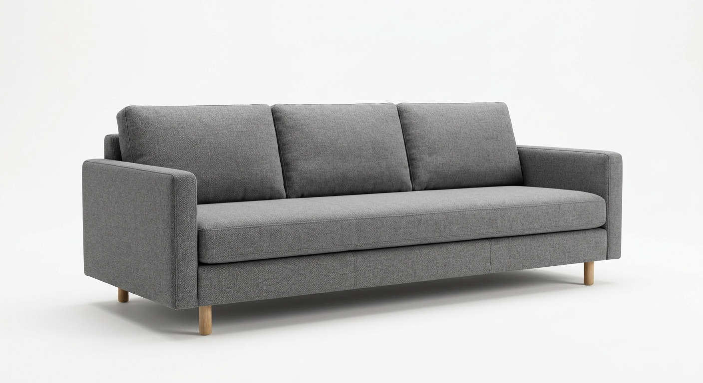 Minimalist 3-seat sofa (Gray Fabric)