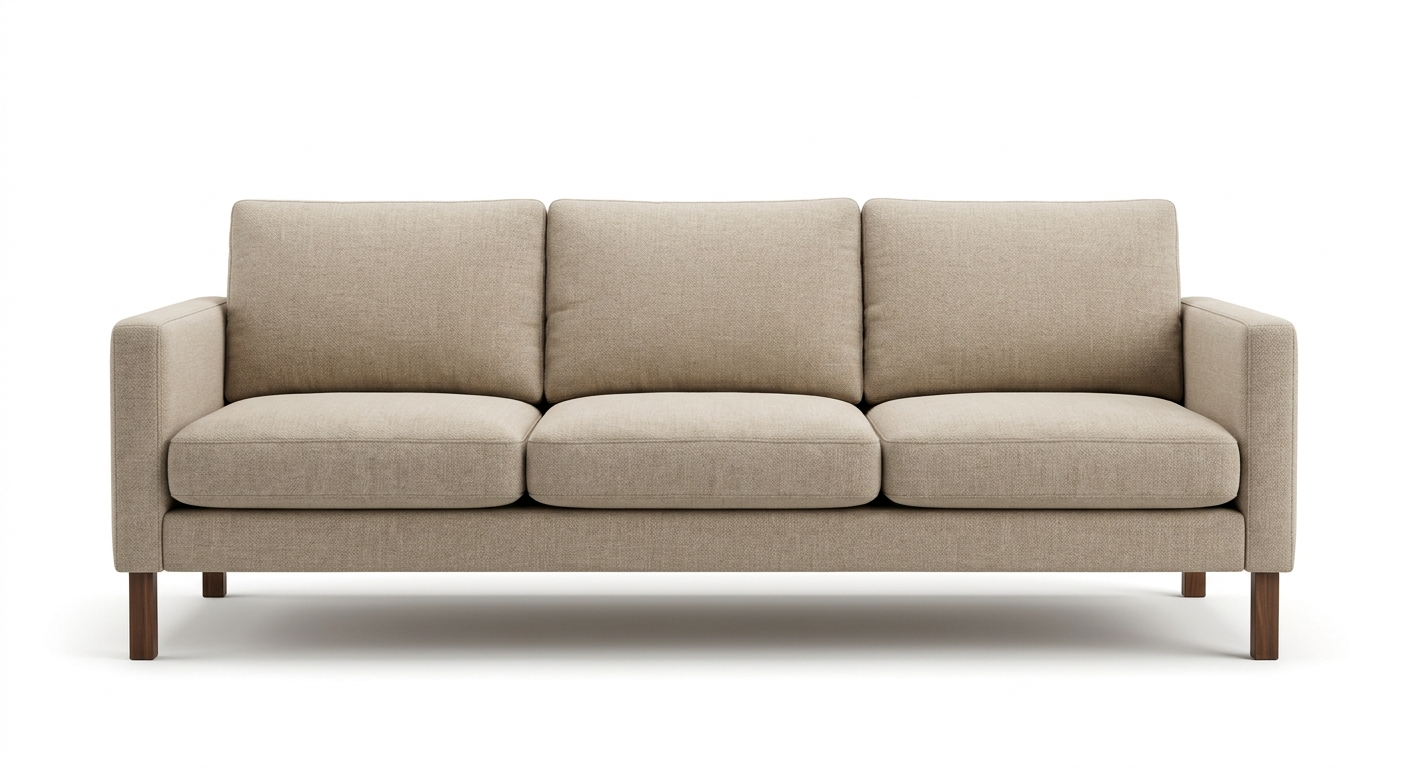 Modern 3-seat sofa (Beige Fabric)