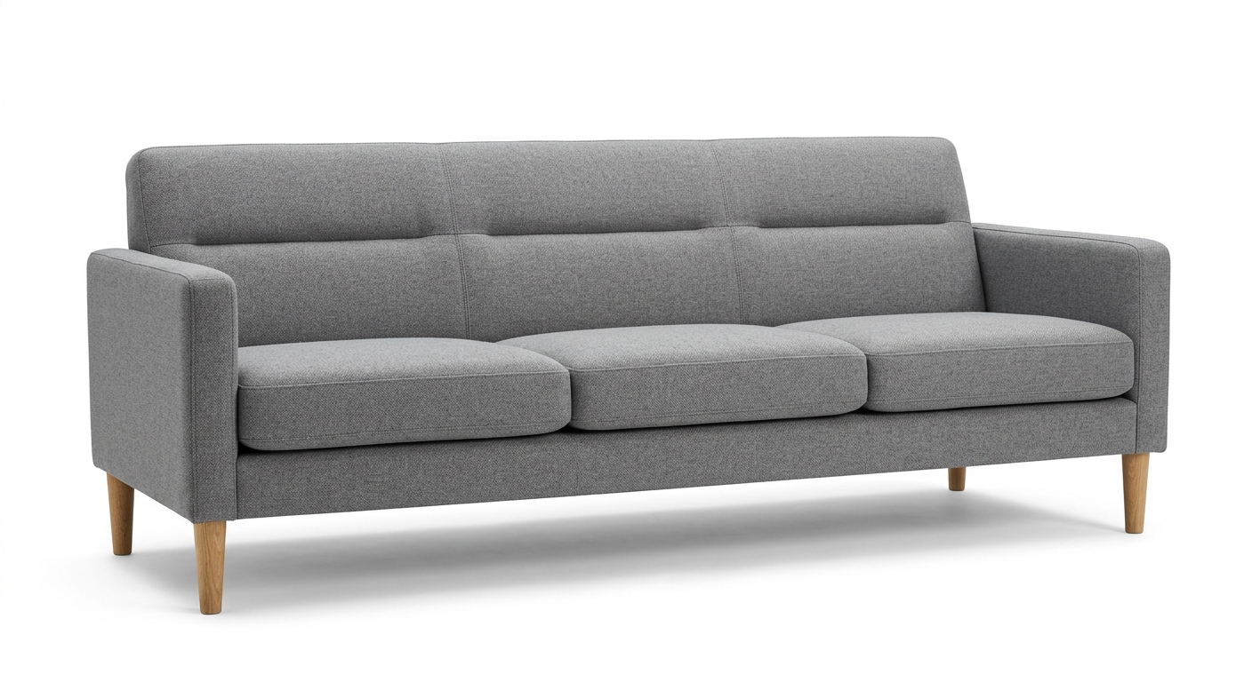 Scandinavian 3-seat sofa (Gray Fabric)