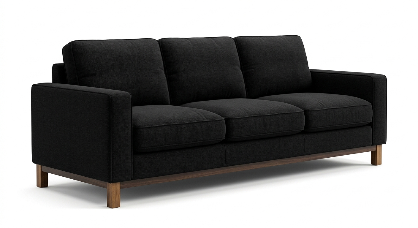 Warm 3-seat sofa (Black Fabric)