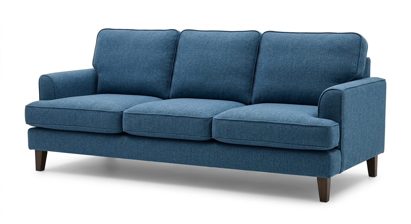 Warm 3-seat sofa (Blue Fabric)