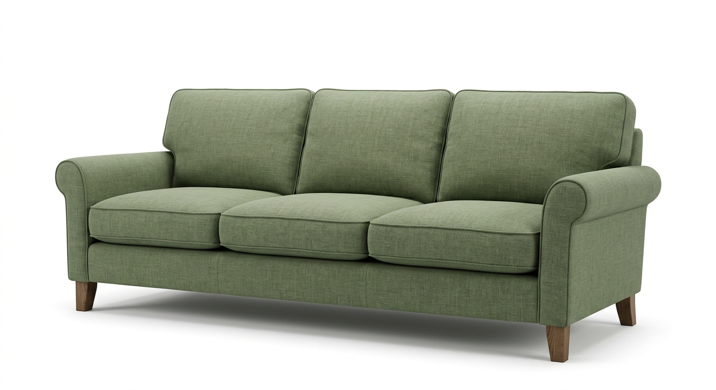 Warm 3-seat sofa (Green Fabric)