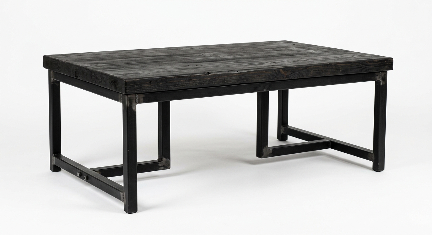 Industrial coffee table (Black Wood)