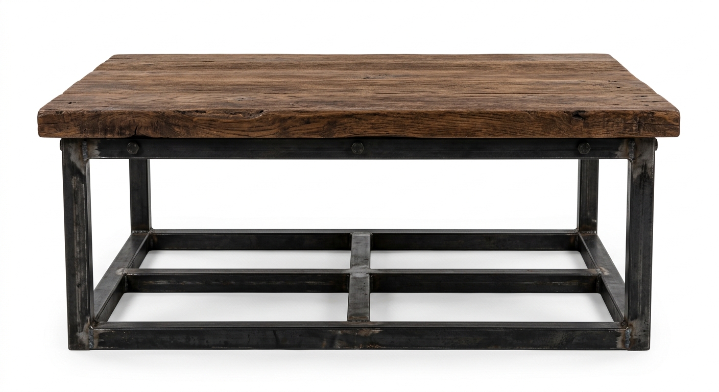 Industrial coffee table (Brown Wood)