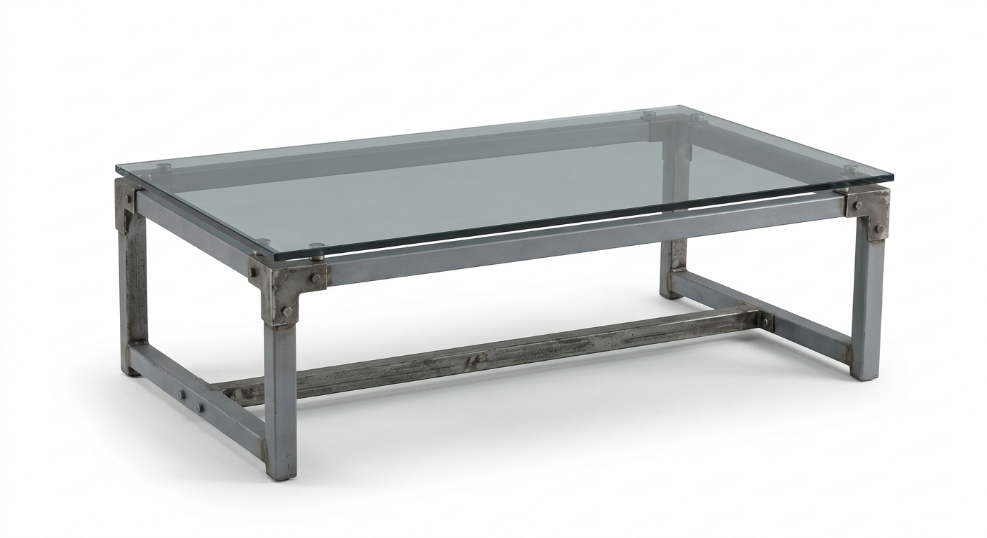 Industrial coffee table (Gray Glass)