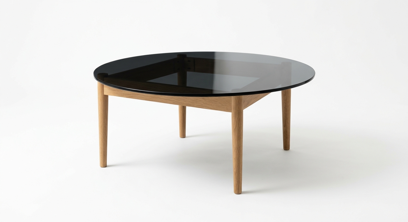 Scandinavian coffee table (Black Glass)
